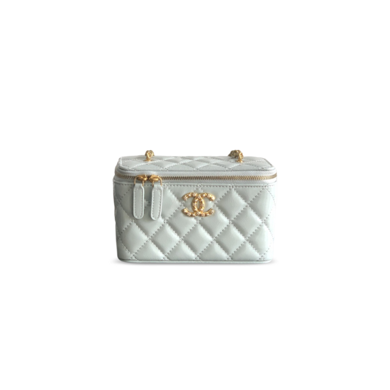 Ch**el master vanity case waxy leather (17*9.5*8cm)